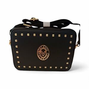 Valentino Orlandi Black Crossbody with Gold Accents